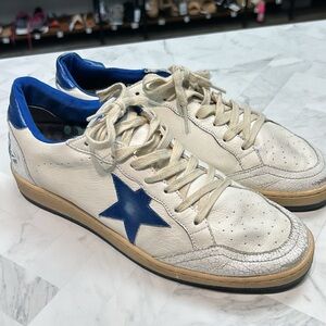 Golden Goose Ball Star Metallic Blue Shoes, 41